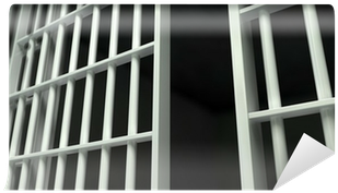White Bar Jail Cell Perspective Unlocked Wall Mural - Stock Photography (400x400), Png Download