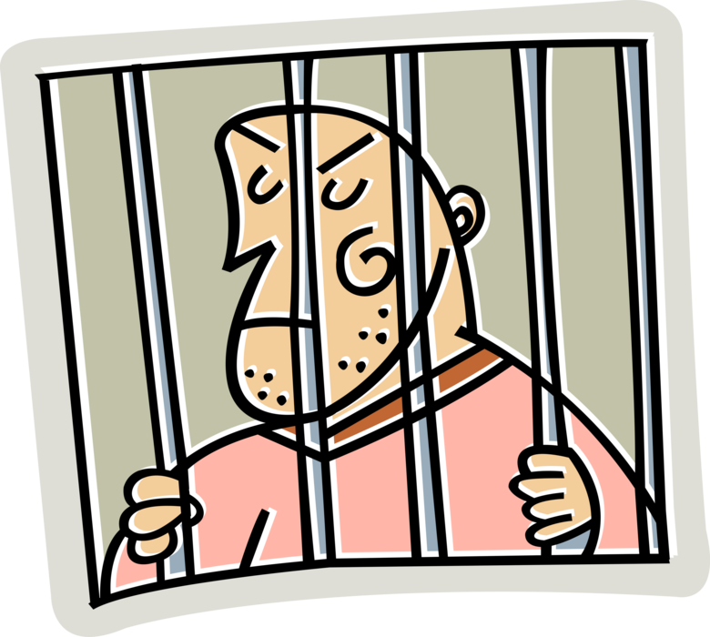 Vector Illustration Of Prison Cell With Incarcerated - 8th Amendment Clip Art (780x700), Png Download
