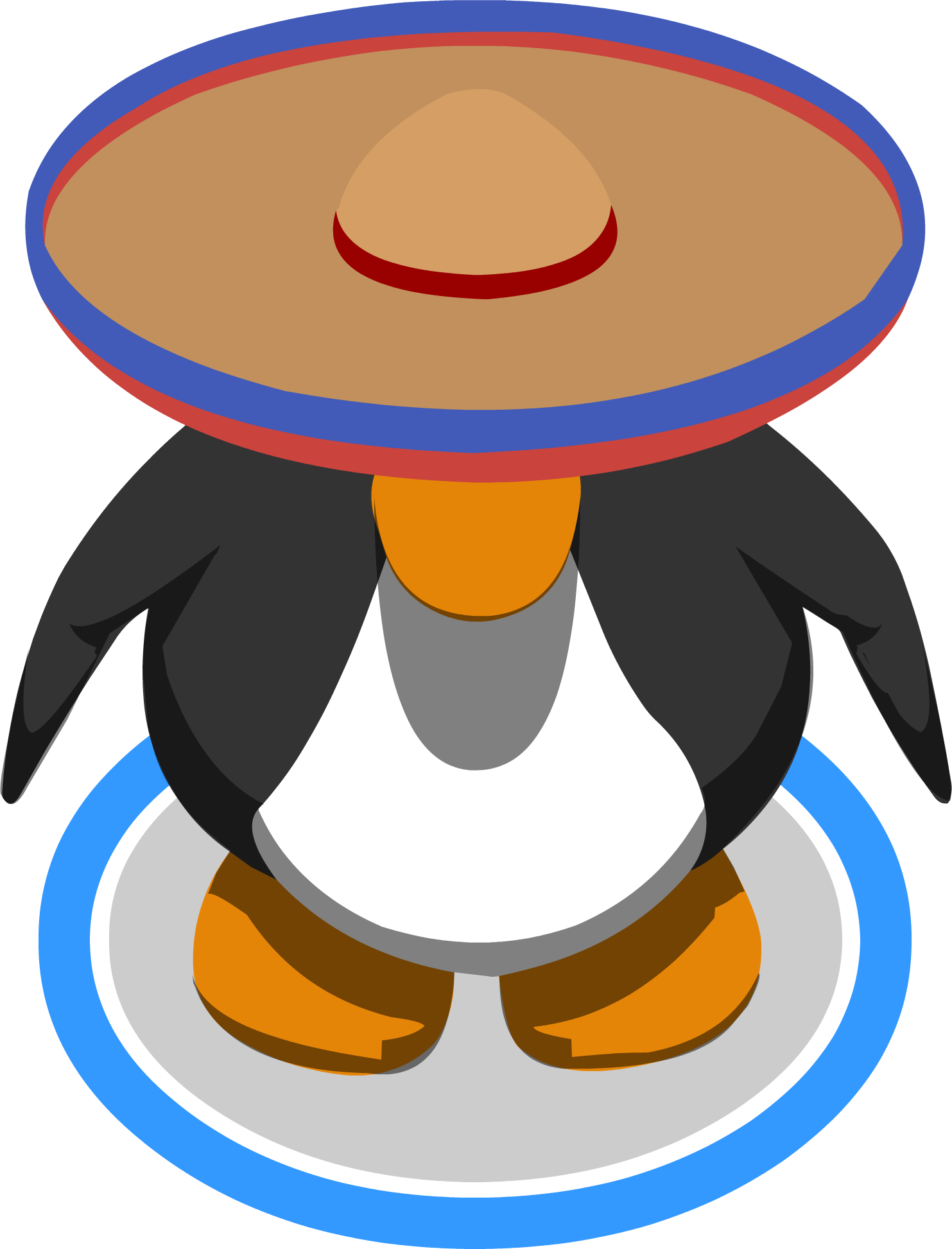 Saturated Sombrero Ig - Red Penguin Club Penguin (1483x1945), Png Download