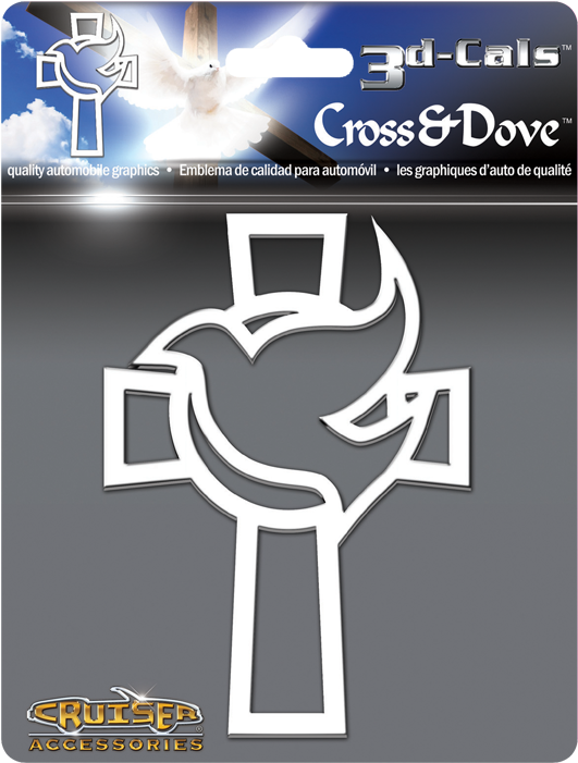 3d-cals Cross/dove, Chrome - Cruiser 83403 Rose Chrome Auto Emblem (630x800), Png Download