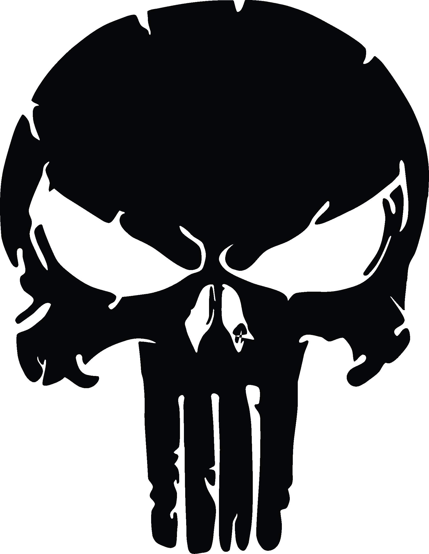 The Punisher Skull, Distressed Vinyl Graphic Decal - Punisher Png (1726x2228), Png Download