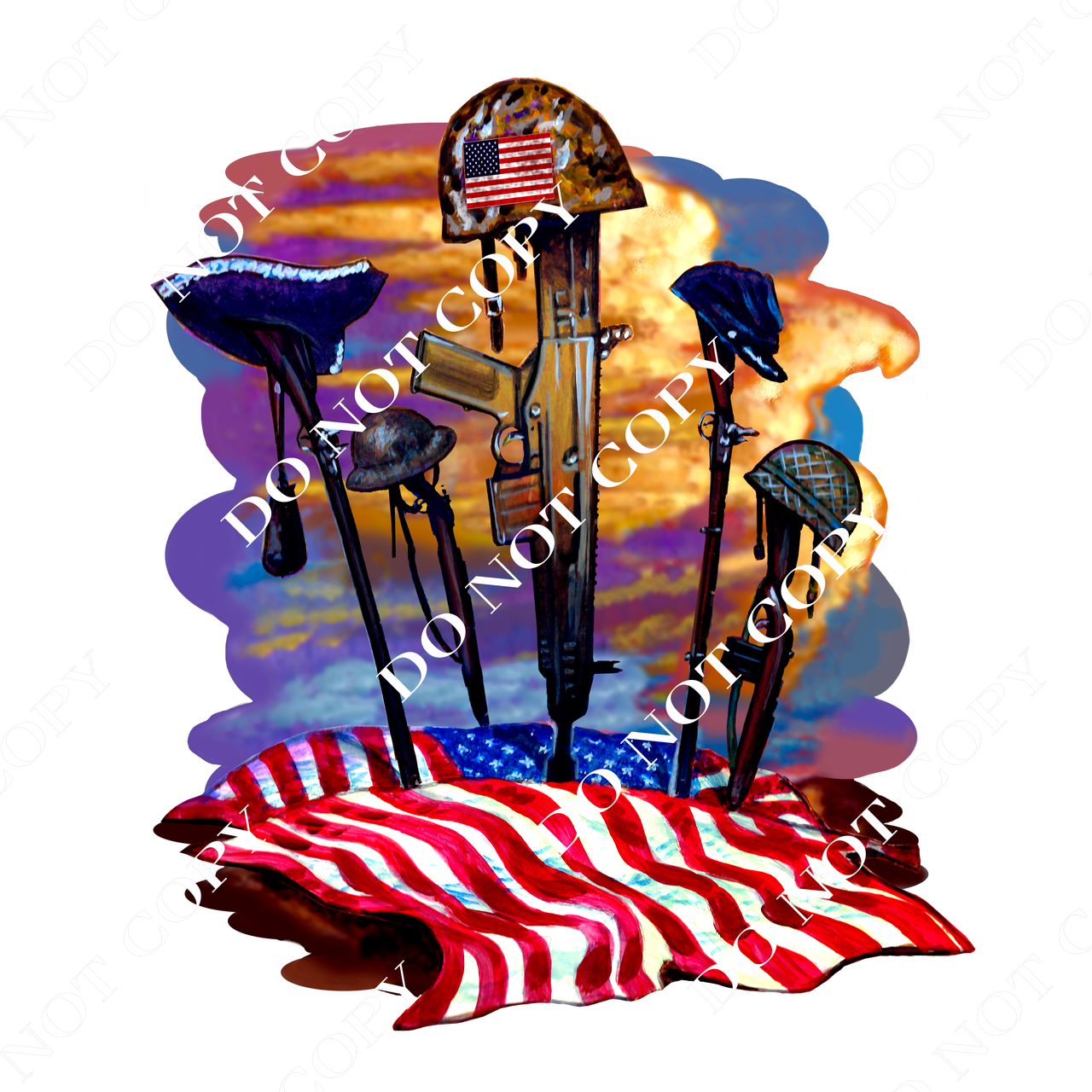 Daf God Bless America - Tirecoverpro Fallen Solider American Flag Military (1280x1280), Png Download