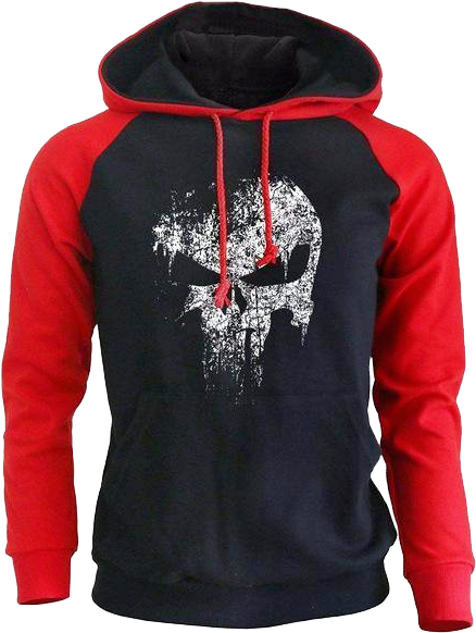 The Punisher Skull Hoodies - Hip Hop Style Skull Men Fashion Men Sweatshirt Marvel (492x640), Png Download