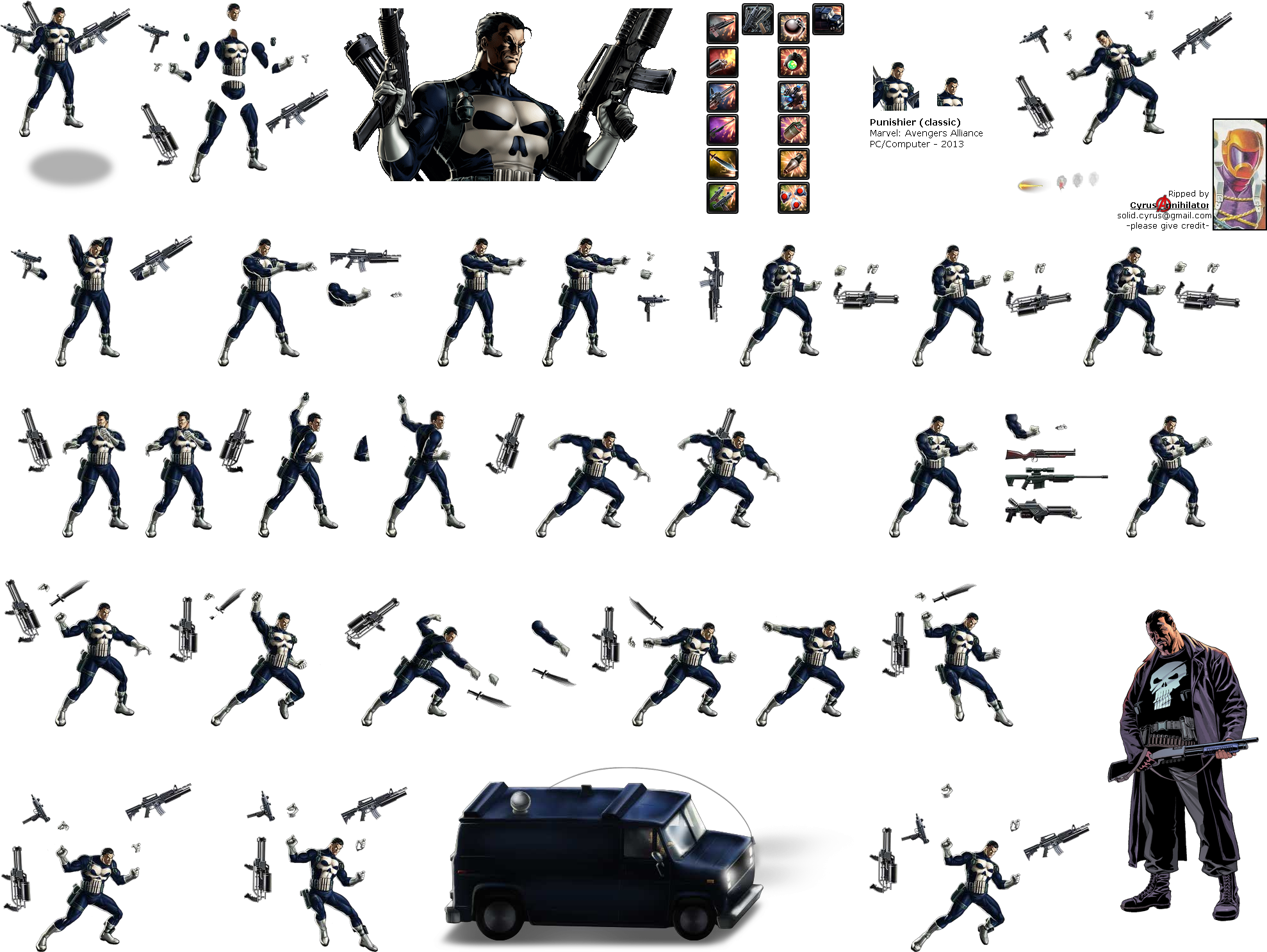 Click To View Full Size - Punisher Sprites (2000x1500), Png Download