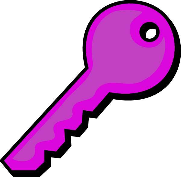 Purple Key Clip Art At Clker - Key Clip Art (600x590), Png Download