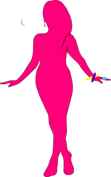 Curvy Woman Silhouette With Jewelry Ii Clip Art At - Full Figured Woman Silhouette (378x599), Png Download
