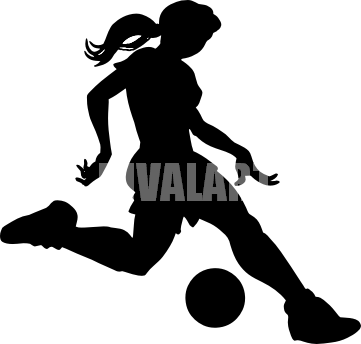 Soccer Clipart Silhouette - Girls Soccer Wall Sticker (361x344), Png Download