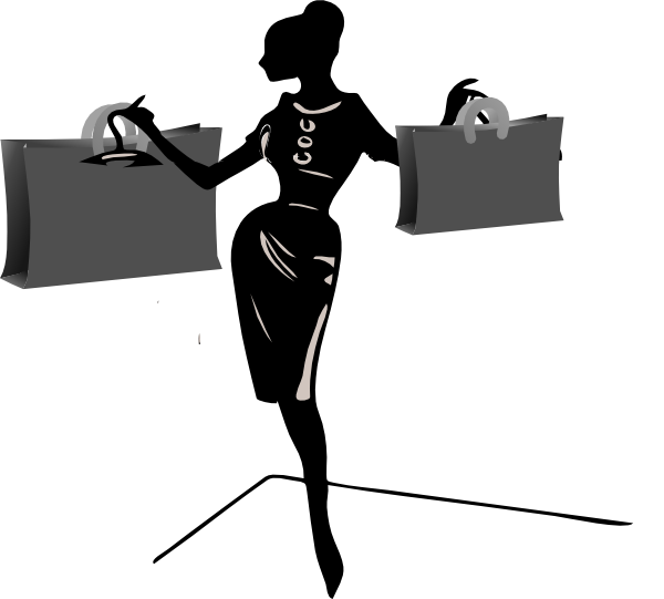 Lady Shopping Clip Art At Clker - Png Lady Shopping (600x541), Png Download