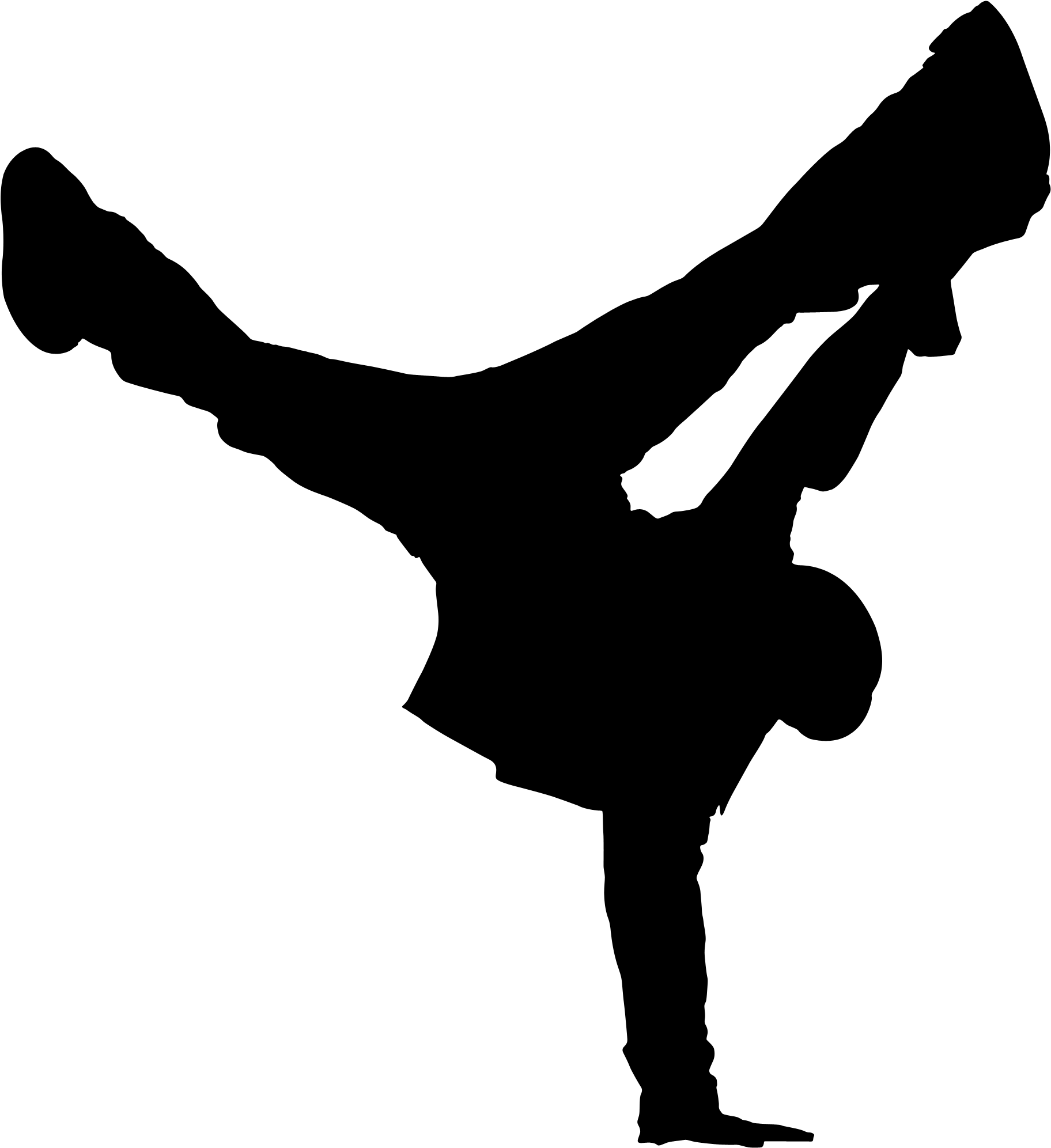 Gymnastics Handstand Silhouette - Hip Hop Dance Transparent, png download, ...