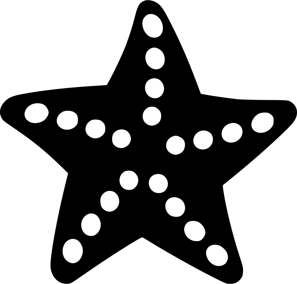 Sea Star - - Silhouette Of Starfish White (980x938), Png Download