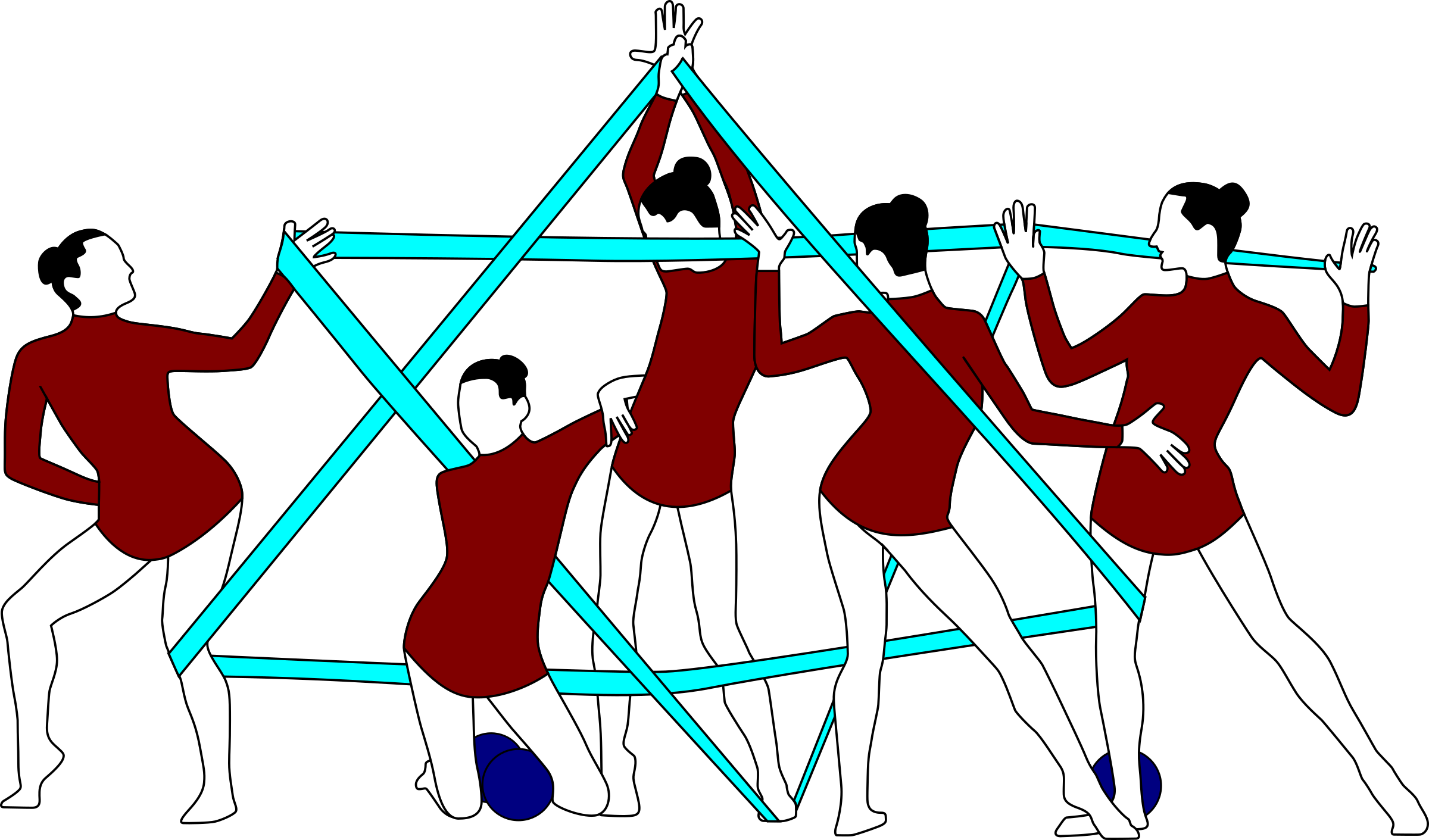 Rhythmic Gymnastics With Ribbon - Dibujo Cinta Gimnasia Ritmica (2400x1411), Png Download