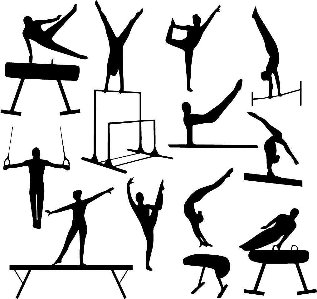 Gymnastics Vault Clipart - Gymnastics Silhouette (1024x965), Png Download