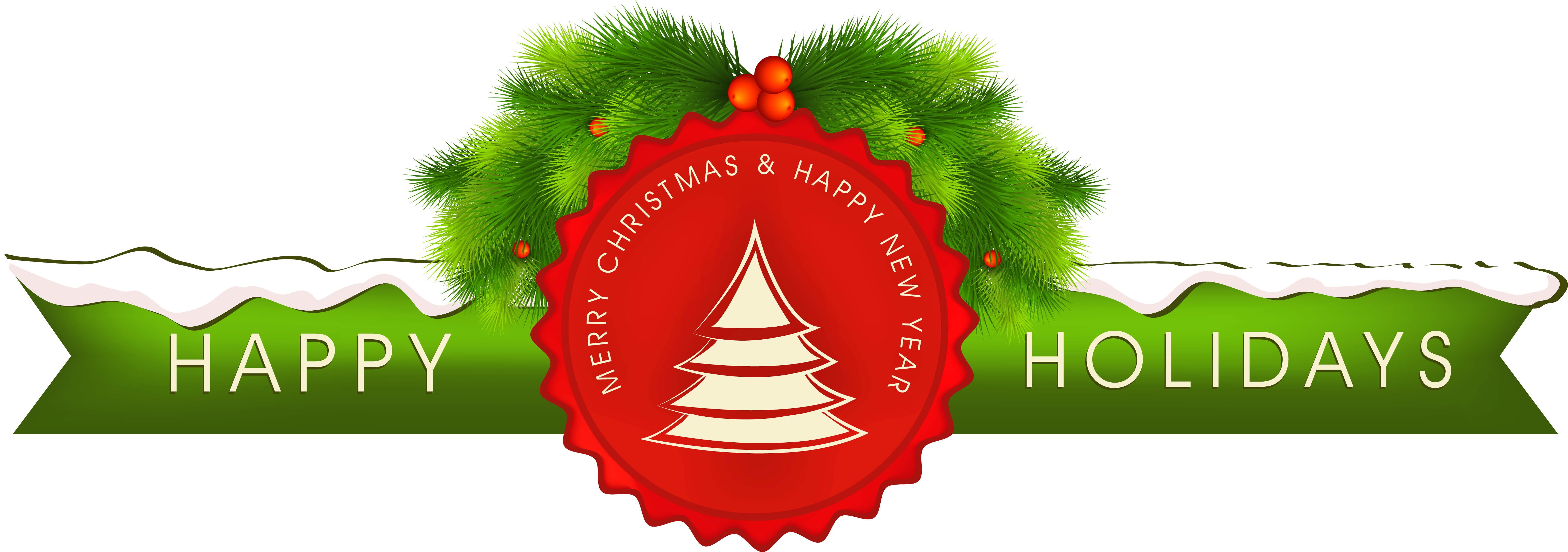 Happy Holidays Text Png (6337x2283), Png Download