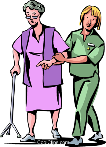 Nurses With Patients Royalty Free Vector Clip Art Illustration - Nurse With Patient Clipart (347x480), Png Download