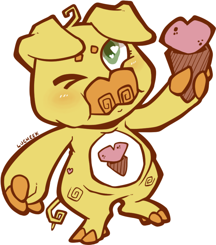 Lucheek Treat Heart Pig For The (800x800), Png Download