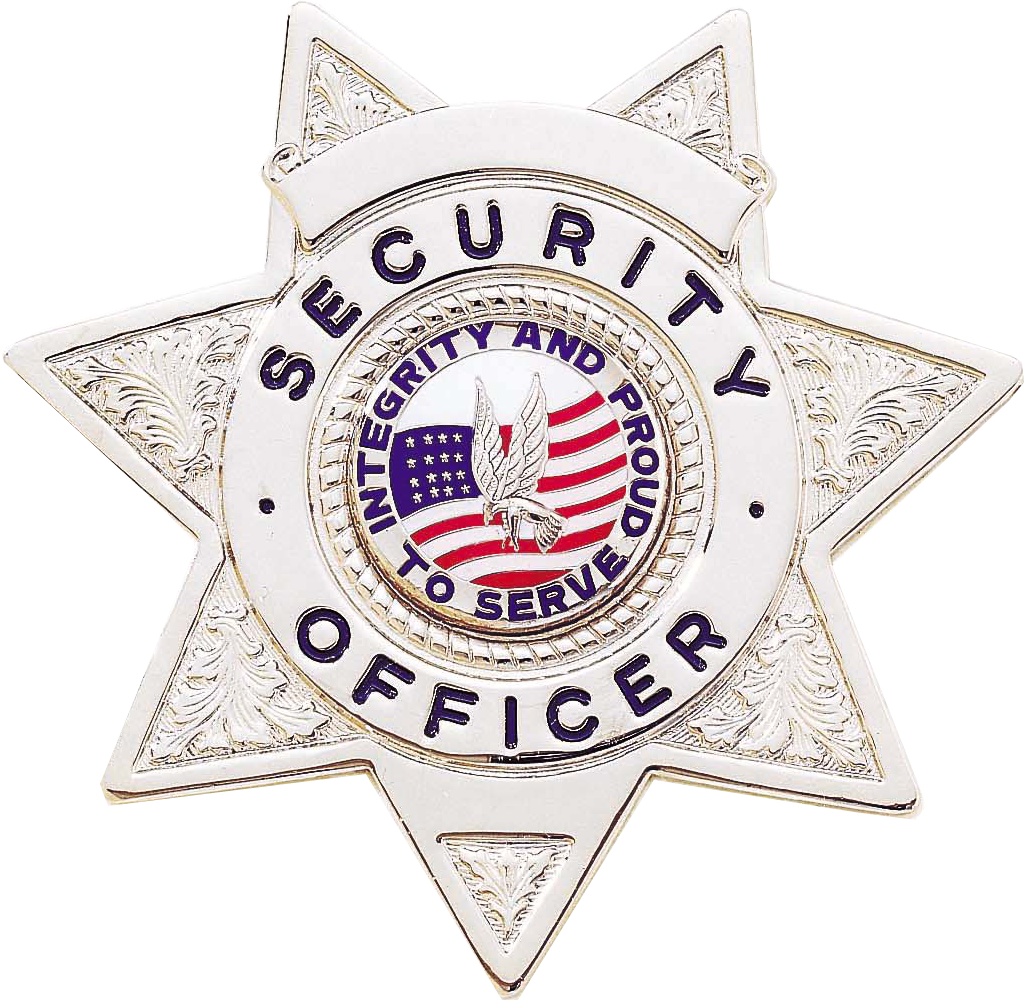 Blackinton B2077 Seven Point Security Officer Badge - Lawpro Deluxe Security Officer Shield Badge - Qm4105g (1024x1000), Png Download