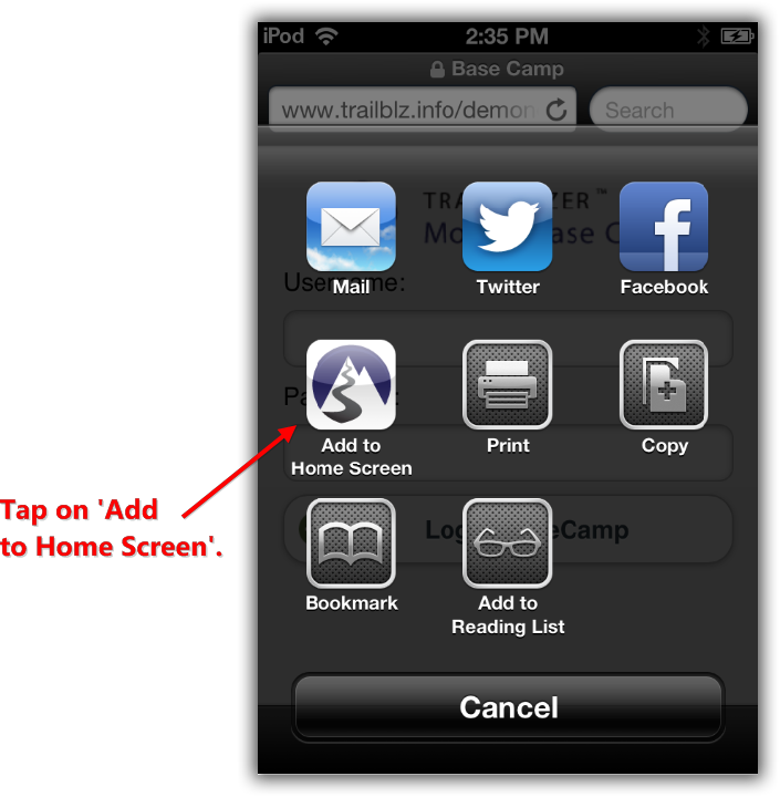 4) Tap The Add To Home Screen Button - Iphone 4 (705x720), Png Download