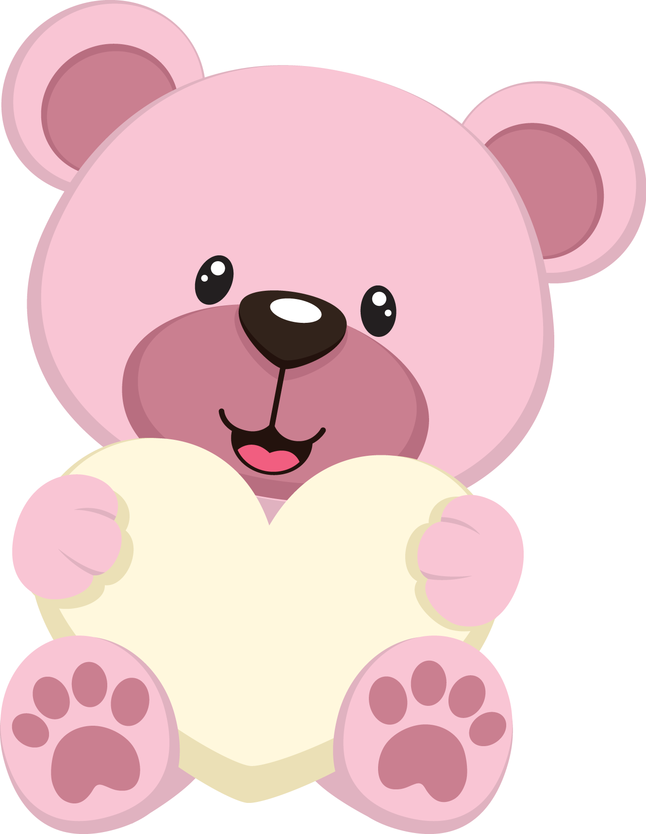 Teddy Bear Pink Cartoon (1331x1718), Png Download