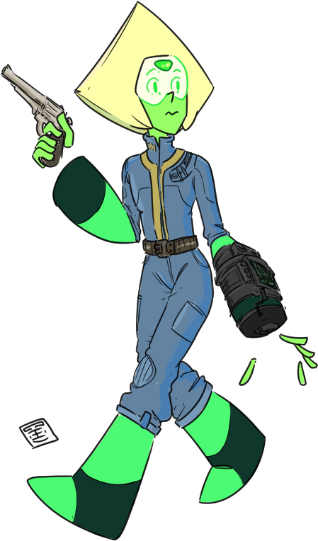 Steven Персонажи,su Art,fallout,фоллаут - Steven Universe Peridot Fallout (578x807), Png Download