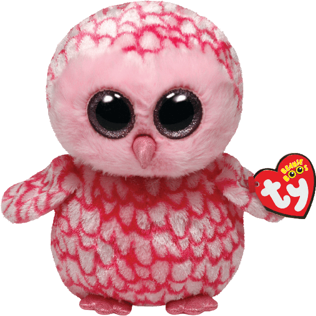 Pinky The Pink Barn Owl - Beanie Boos Pinky (650x636), Png Download