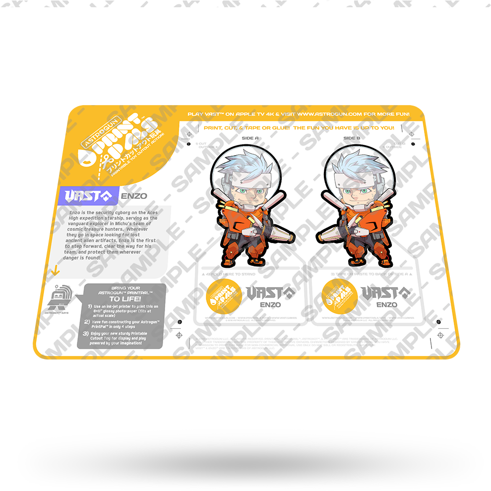 Astrogun™ Printpals™ - Enzo - Sheet Example - Astrogun (1000x1000), Png Download