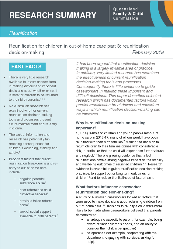 Reunification For Children In Out Of Home Care (595x842), Png Download