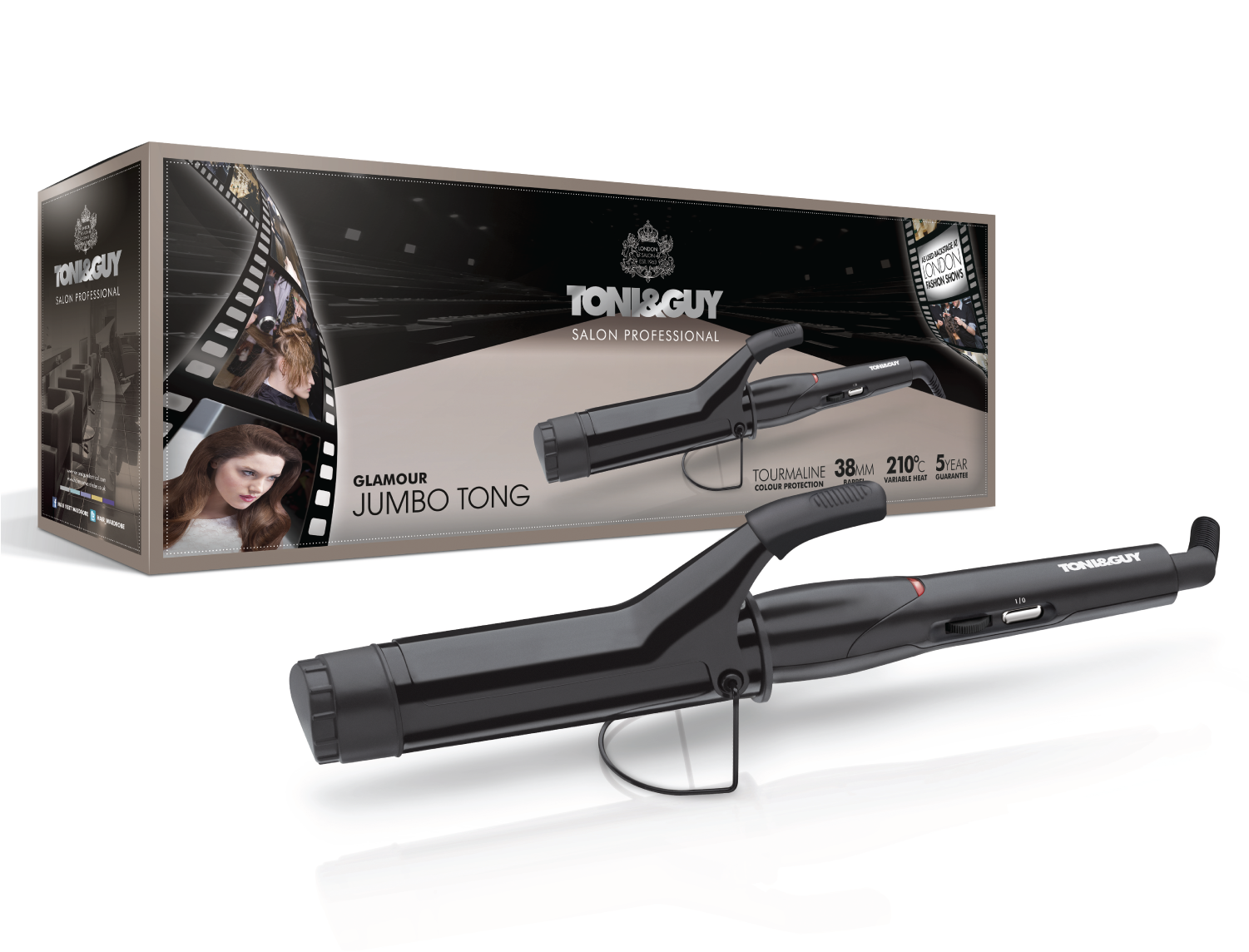 Jumbo Clamp Curling Iron 38mm - Toni And Guy Hair Curler (1500x1500), Png Download