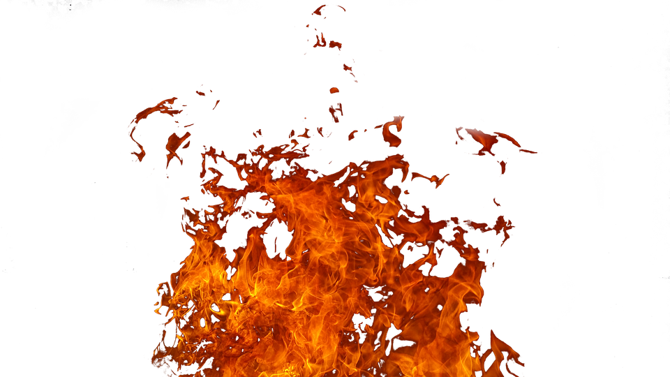 Fire, Flames, Hot, Fierce, Orange - Flame (960x540), Png Download