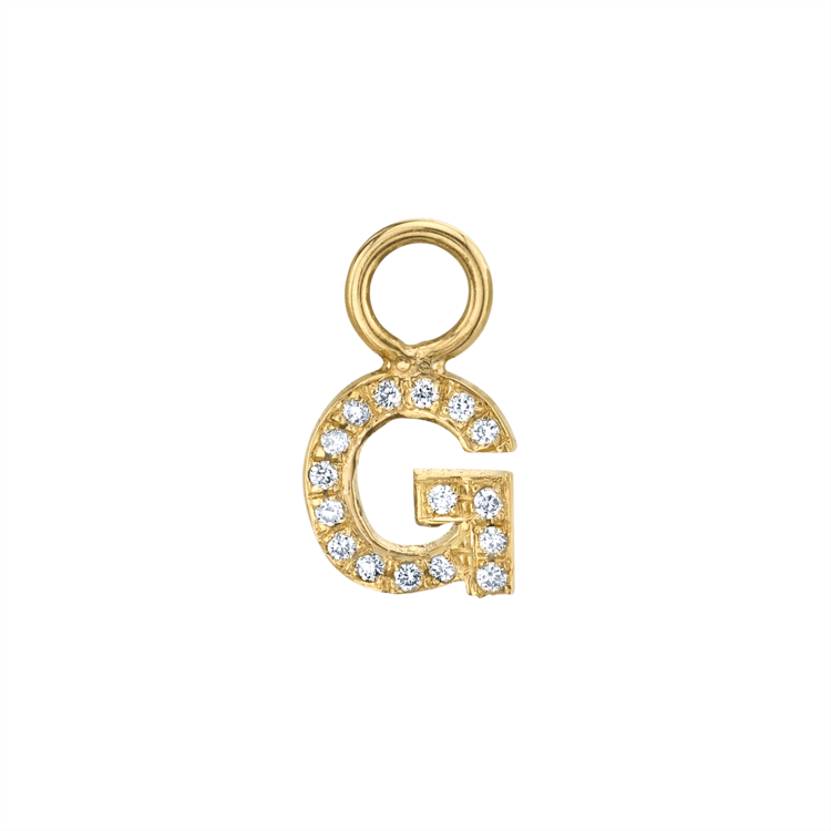 Diamond Letter Hoop Earring Charm - Locket (750x750), Png Download