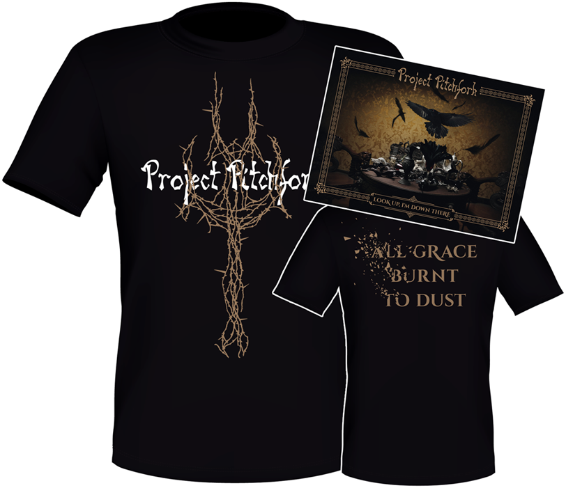 Set 2cd T-shirt Project Pitchfork "look Up, I' - Look Up, I'm Down There (812x701), Png Download