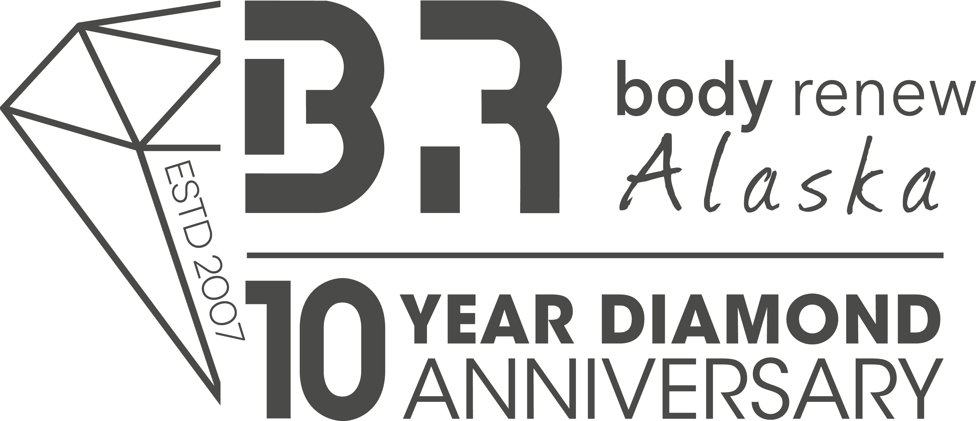 Body Renew Alaska 10 Year Anniversary - Signage (3406x1472), Png Download