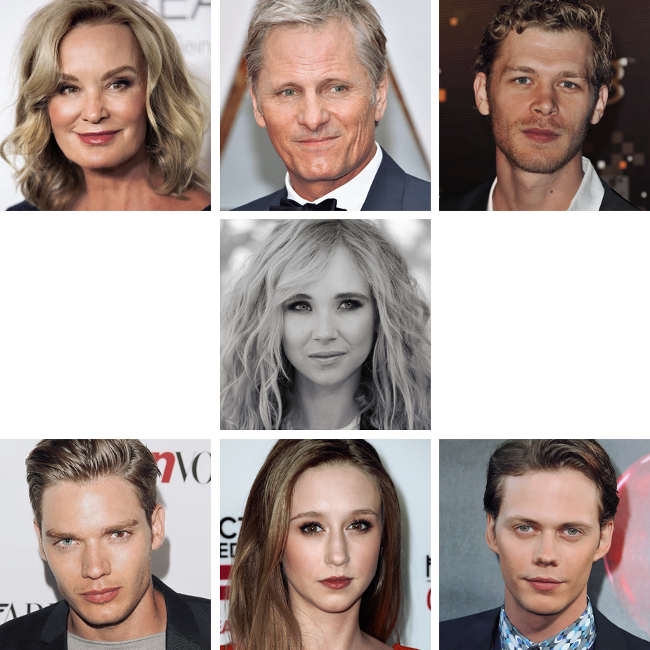 Pepper Juno Temple - Bill Skarsgard Family Template (925x925), Png Download