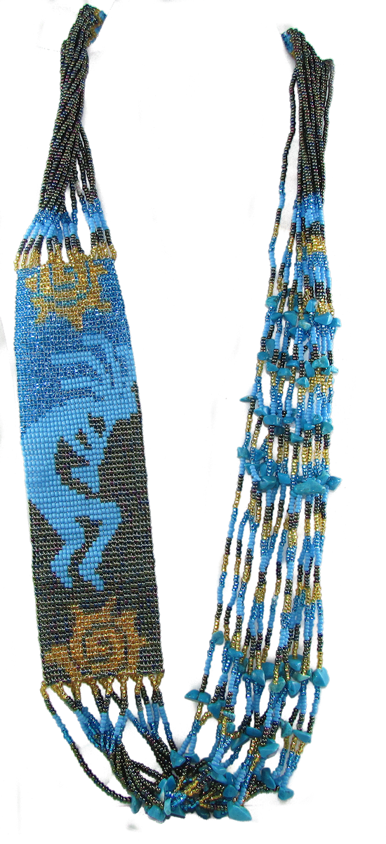Kokopelli Necklace - Thread (550x1201), Png Download