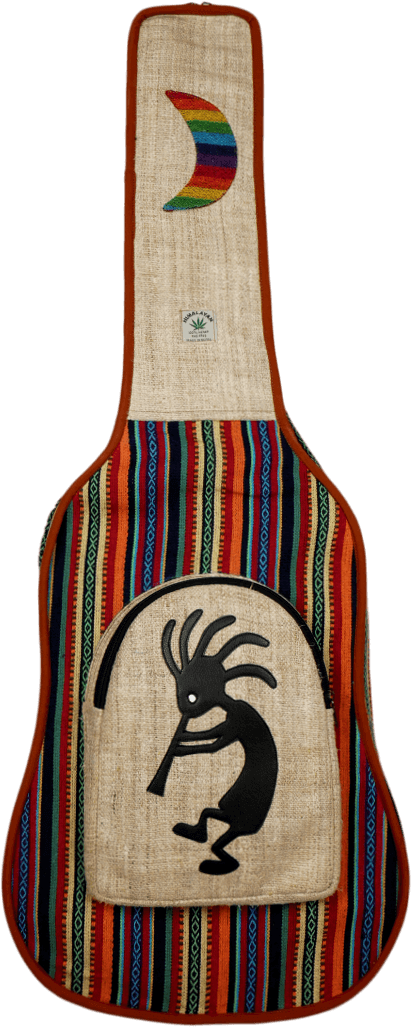 Hemp Guitar Case Kokopelli Design - Nepal (900x1125), Png Download