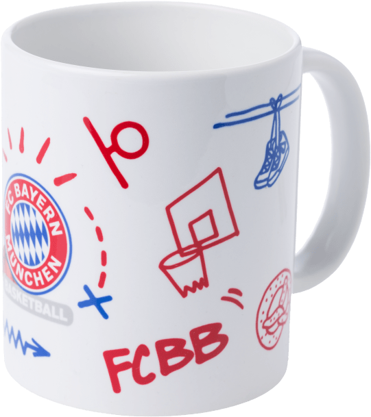 Basketball Mug Scribbles - Fc Bayern Munich (660x660), Png Download
