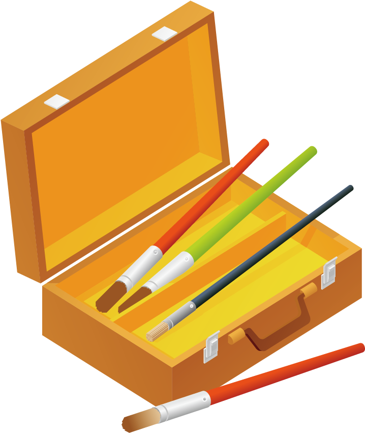 Paintbrush Tool Boxes - Material De Pintura (1181x1181), Png Download