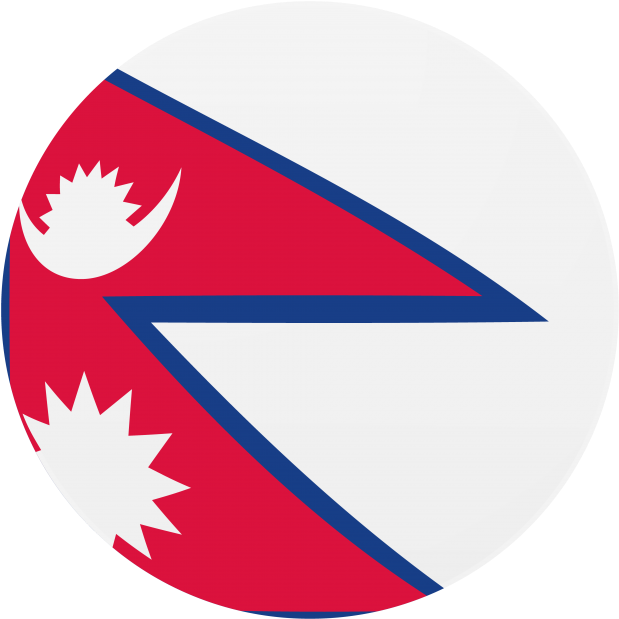 Nepal Round Flag Icon - High Quality Nepal Flag (866x650), Png Download