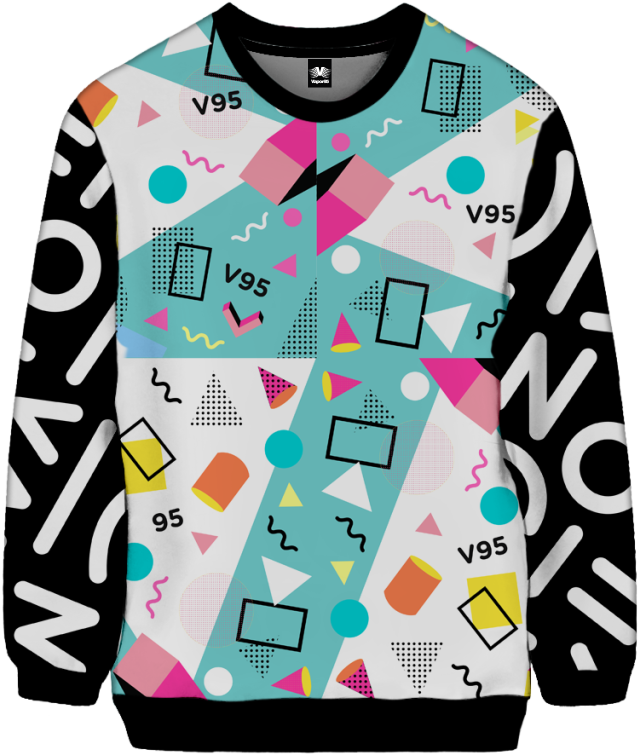 All Over Print Sweatshirt - Sweatshirt (652x767), Png Download
