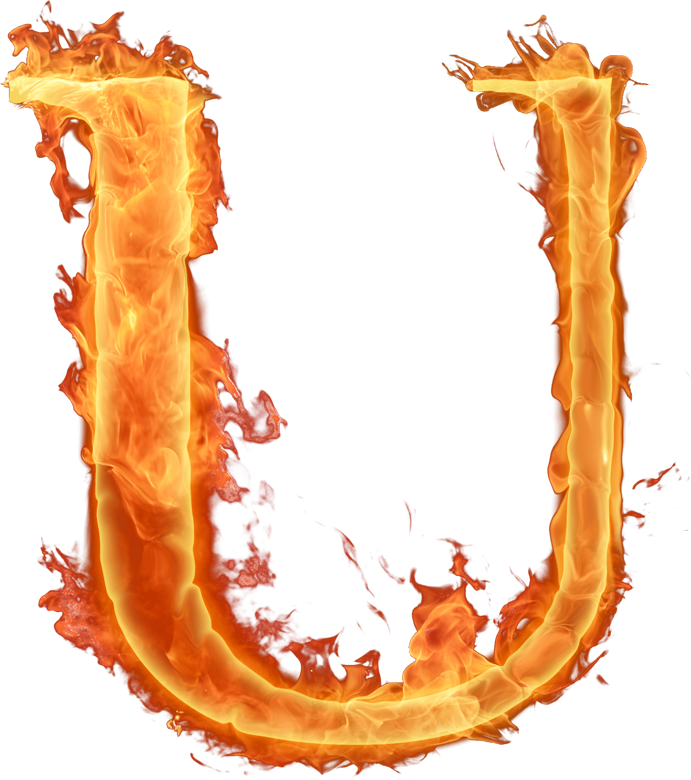 Fogo Png, Fire Font, Me Chama, Spelling, Lettering, - Fire Letters U Png (1387x1566), Png Download