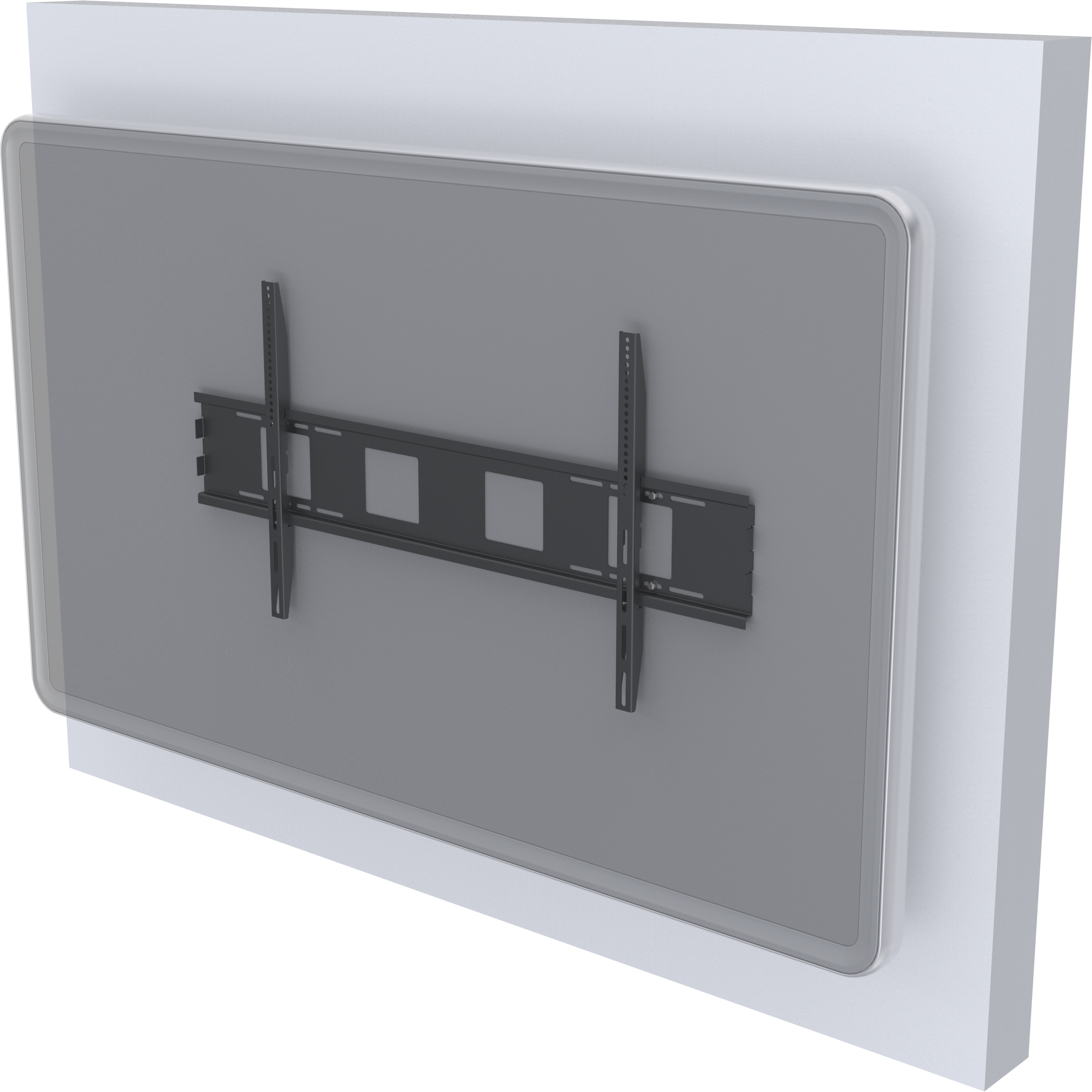 Vfm W12x6 With Screen On Wall > Wall Mount For Large - Vision Vfm-w12x6 84" Black Flat Panel Wall Mount (2463x2463), Png Download