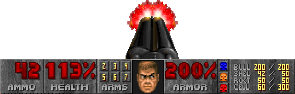 Copy Discord Cmd - Doom Hud Png (960x720), Png Download