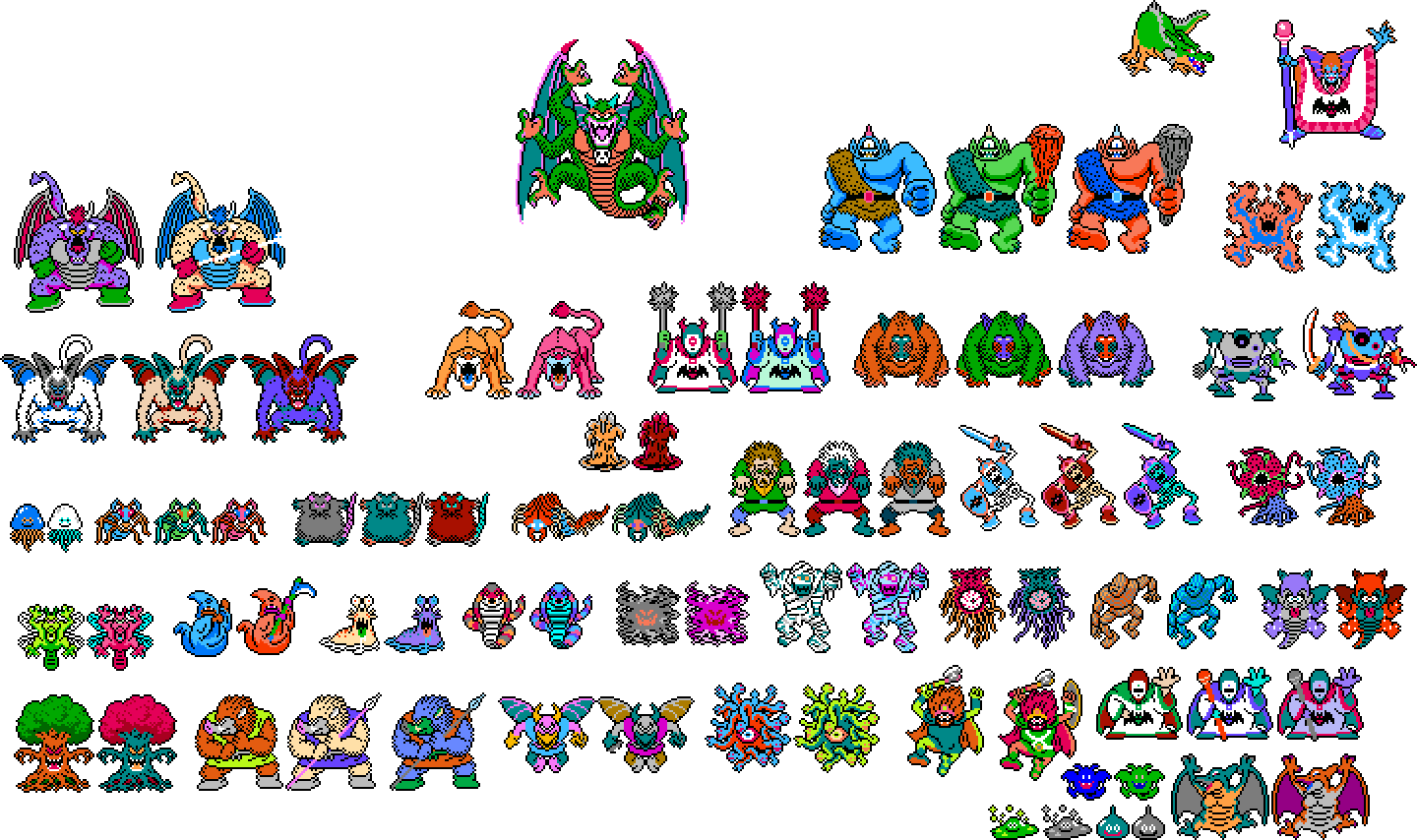 Dw2-monsters - Dragon Warrior 2 Nes Monsters (1440x854), Png Download