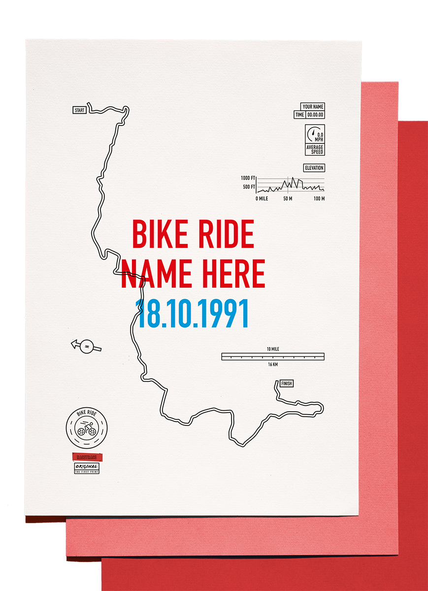 Create New Bike Ride Map (900x1350), Png Download