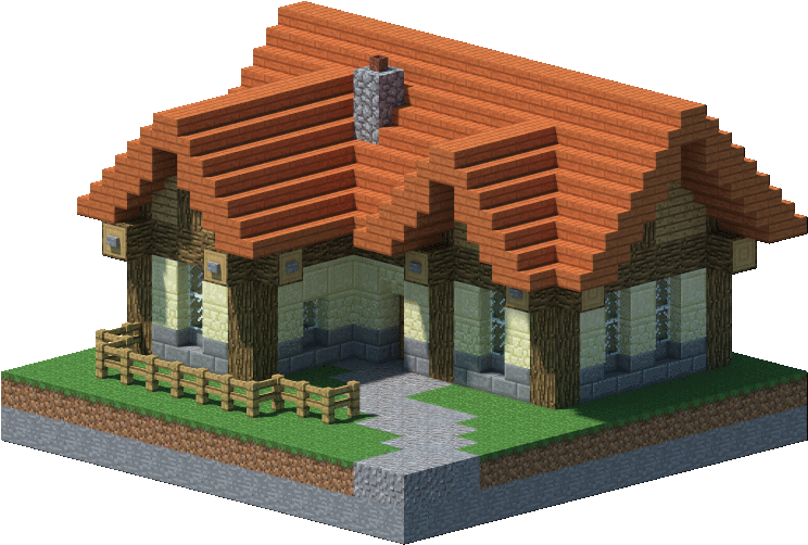 One House, Four Colours - Minecraft One Chunk House (800x800), Png Download