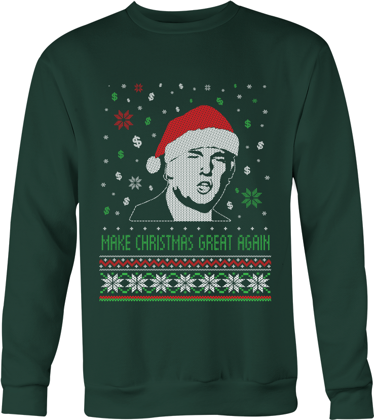 Tump Make Christmas Great Again Ugly Christmas Sweater - Ugly Christmas Sweater Pigs (1000x1000), Png Download
