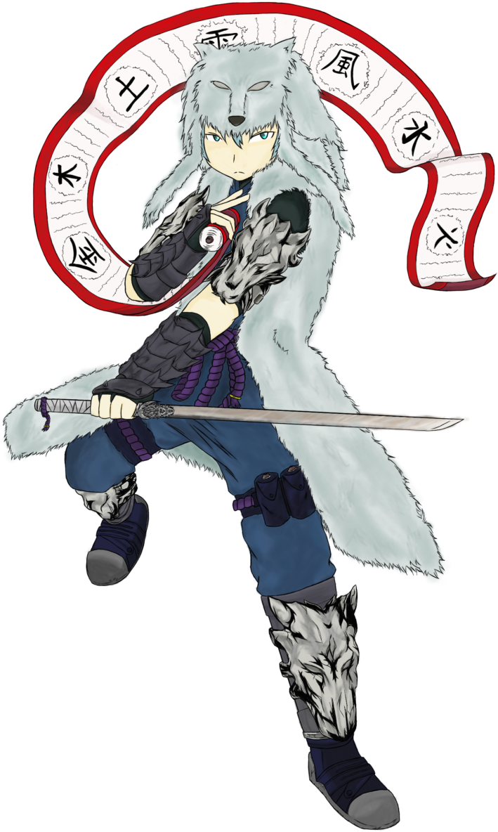 Ninja Of Legendary Scroll - Cartoon (848x1200), Png Download