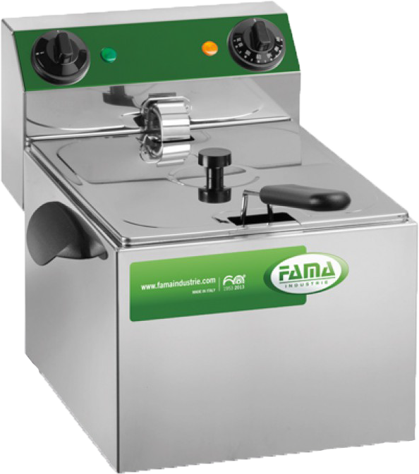 Friggitrice Inox Professionale Singola Da Banco 6 Lt (594x672), Png Download