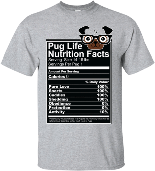 Pug Life Nutrition Facts - Khabib Ufc T Shirt (600x600), Png Download