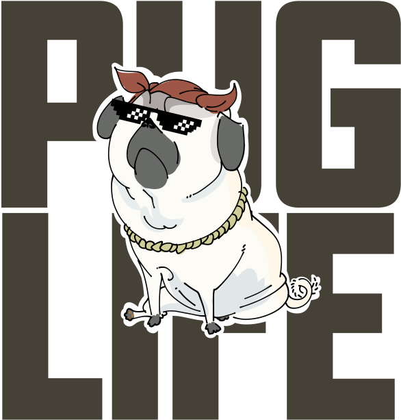 Pug Life - Bulldog (640x640), Png Download