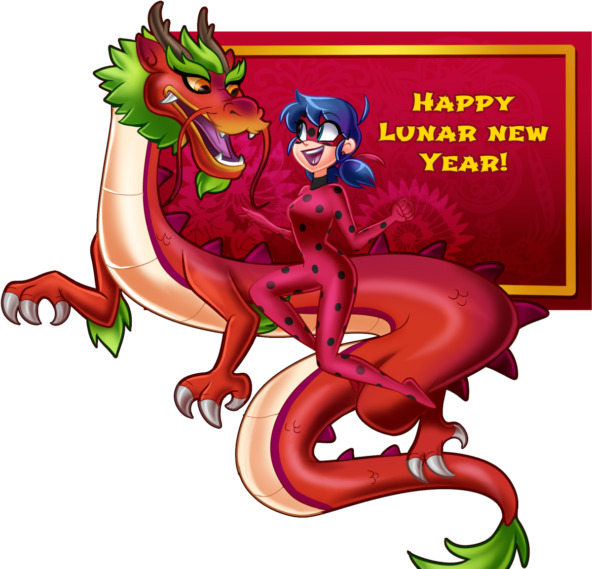 Ladybug Lunar New Year - Miraculous Ladybug Lunar Year (1280x1168), Png Download